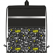 сумка для сменной обуви lamark "monster game", 33x42 см, на шнур, светоот., лента, ручка-петля