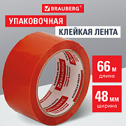 скотч 48мм*66м brauberg 45мкм, оранжевый, 440154
