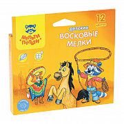 мелки восковые утолщенные мульти-пульти "енот в мексике", 12цв., круглые, картон, европодвес