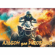 альбом для рисования 24л. а4 на скрепке главный приз, выб.уф-лак,  блок-офсет 100г/м
