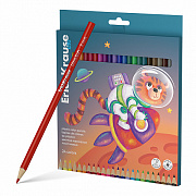 карандаши 24цв. erichkrause kids space animals трехгранные, грифель 3 мм, пластиковые 61784