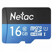 карта памяти microsdhc 16 гб netac p500 standard, uhs-i u1,80 мб/с (class 10), адаптер, nt02p500stn-