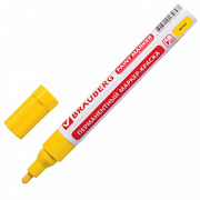 маркер-краска brauberg 4 мм, желтый, без ксилола (без запаха), brauberg professional, 150872