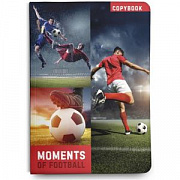 тетрадь на склейке 48л. a5 клетка lamark "aquarelle""football"