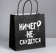 пакет подарочный «ничего не сбудется», 22 × 22 × 11 см
