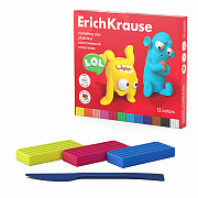 пластилин 12цв.216гр. erichkrause jolly friends +стек