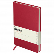 ежедневник недатированный, b5, 136л., твердый переплет, кожзам, bg "bright. berry", красный, карман