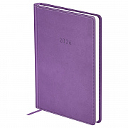 ежедневник датированный 2026г., а6, 176л., твердый переплет, кожзам, bg "winner. light purple", фиол