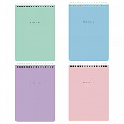 блокнот на гребне а5 60л brauberg "minimal pastel",клетка, 116427
