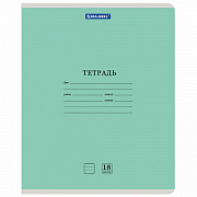 тетрадь 18л. линия brauberg классика new обложка картон, зеленая, 105701