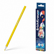 карандаши 06цв. erichkrause kids space animals трехгранные, грифель 3 мм 61785
