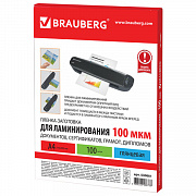 пленка а4 216*303 мм brauberg, 100 мкм, 100 шт./уп.