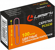 скрепки 50мм цветные lamark pc0230 50шт/к-уп