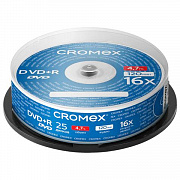 диск dvd+r (плюс) cromex (кромекс), 4,7 gb, 16x, cake box (упаковка на шпиле), комплект 25 шт., 5137