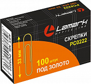 скрепки 33мм золотые lamark pc0222 100шт/к-уп