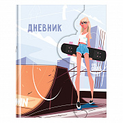 дневник 1-11 кл. 48л. (твердый) greenwich line "girl grab", диз. бумага, печать, матовая ламинация, 