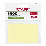 бумага с кл.краем 38*51 100л staff жёлтый 2шт/уп 129344