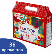 набор школьных принадлежностей в подарочной коробке пифагор "набор первоклассника", 36 предметов, 88
