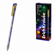 ручка гелевая erichkrause g-slim stick galactic 0.5, синий 63693