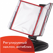 демосистема настольная на 10 панелей, с 10 цветными панелями а4, черная, brauberg "solid", 236714
