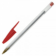 ручка шариковая staff basic budget bp-04, красная, линия письма 0,5мм, 143870