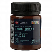краска акриловая глянцевая "декола", банка 50 мл, коричневая, невская палитра, 2928419