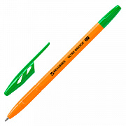 ручка шариковая brauberg ultra orange, зеленая, узел 0,7мм, 143565