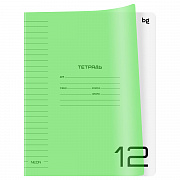 тетрадь 12л. линия bg "unitone. neon", пластиковая обложка, неон салатовый