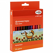фломастеры 24цв. гамма "мультики", смываемые, картон. упак.