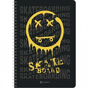 тетрадь на гребне 80л. a5 клетка lamark skateboard black