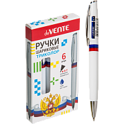 ручка шариковая авт. devente триколор 0.7мм синий поворотный механизм