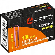 скрепки 28мм цветные lamark pc0226 100шт/к-уп