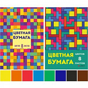 бумага цветная а4 08 л.08 цв. lamark калейдоскоп, в папке, немелованная