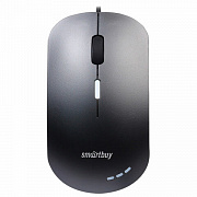 мышь проводная бесшумная smartbuy 288-k, usb, 2 кнопки + 1 колесо, оптическая, черная, 02019, sbm-28