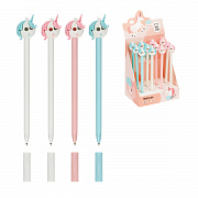 ручка шариковая meshu "sweetheart unicorn", синяя, 0,7мм, корпус ассорти, с топпером