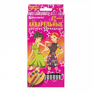 карандаши акварельные 12цв. brauberg "pretty girls" 180567
