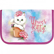 пенал lamark smart pocket "flower kitty",1 отд., на 14 пр., 130х200х20 мм, откид. карм.