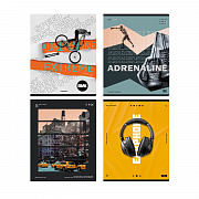 тетрадь 96л. а5 клетка bg "adrenalin", soft-touch ламинация