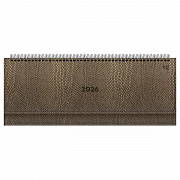 планинг датированный 2026г., 64л., 330*130мм, кож.зам, bg "python.dark khaki", хаки