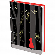 тетрадь на кольцах а5, 100л., meshu "little red", картон, матовая ламинация, тиснение фольгой