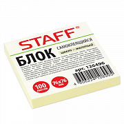 бумага с кл.краем 76*76 100л staff желтый 126496