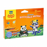 мелки масляные мульти-пульти "енот в китае", 12цв., шестигранные, картон, европодвес
