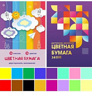 бумага цветная двусторонняя а4 16 л.16 цв. lamark палитра №2, на скобе