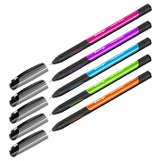 ручка шариковая berlingo "color zone stick" синяя, 0,7мм, прорезиненный корпус ассорти