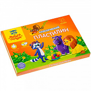 пластилин 16цв.320гр. мульти-пульти "приключение енота" кп_10210 + стек