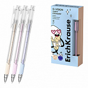 ручка гелевая erichkrause g-vision stick&grip yummy 0.5, синий 63691