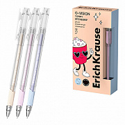 ручка гелевая erichkrause g-vision stick&grip yummy 0.5, черный 63692