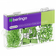 набор мелкоофисных принадлежностей berlingo, 120 предметов, зеленый, пластиковая упаковка