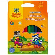 карандаши 12цв. мульти-пульти "приключения енота" короткие, заточен., картон