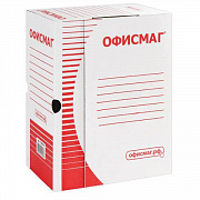 короб архивный 150мм офисмаг до 1400л, плотный, с клапаном белый, 123018